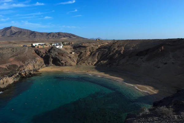 Картина Принадлежит Серии Красивых Регулярных Курортов Папагайо Острове Лансароте Испания Лицензионные Стоковые Изображения