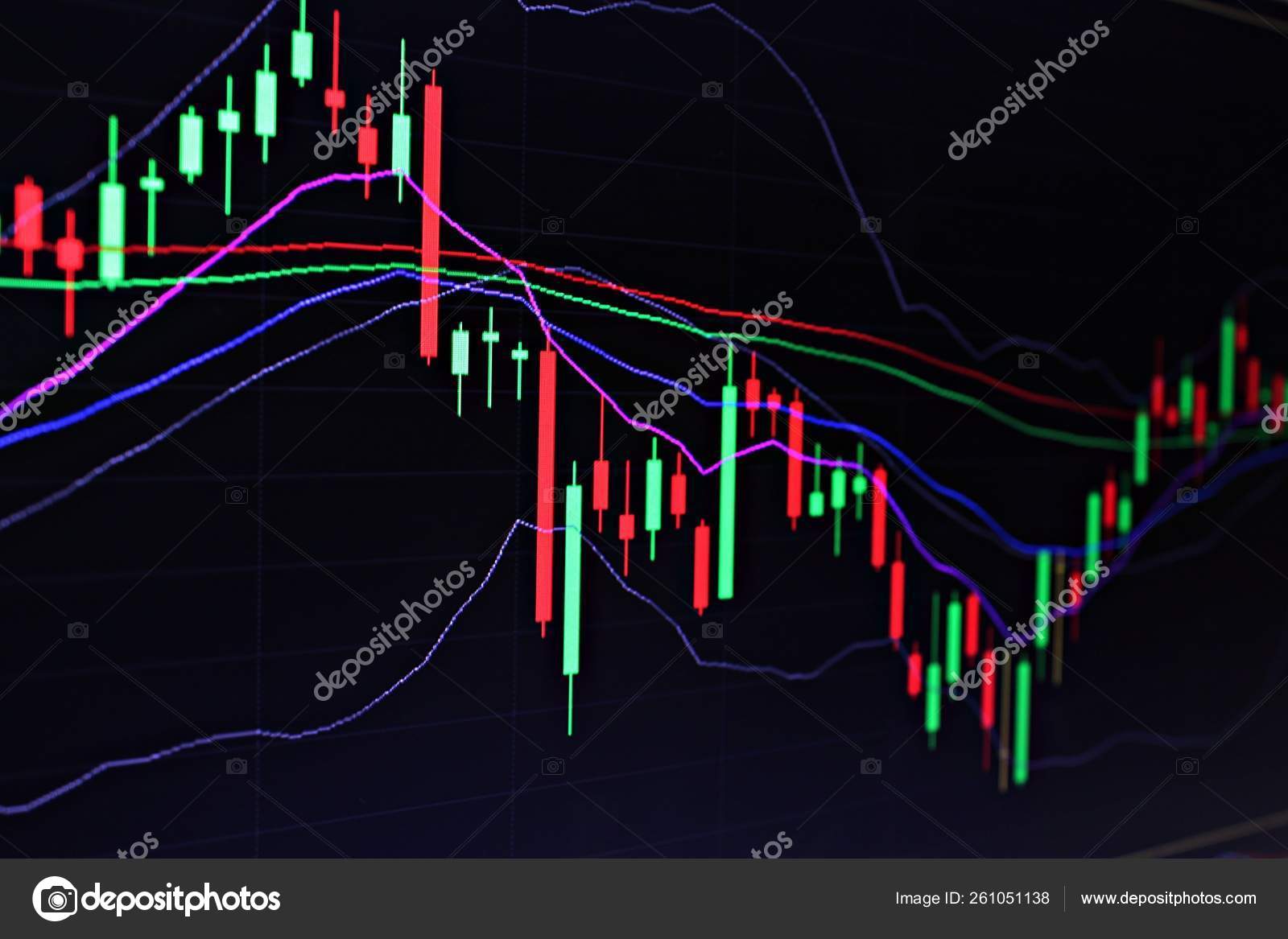 业务背景Graph 图表的股票交易市场分析股票市场图在监视器上股票市场图的计算机上——图库图片© YAYImages #261051138