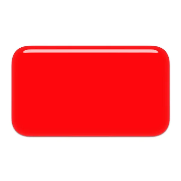 Червона Скляна Кнопка Ізольована Білому — стокове фото