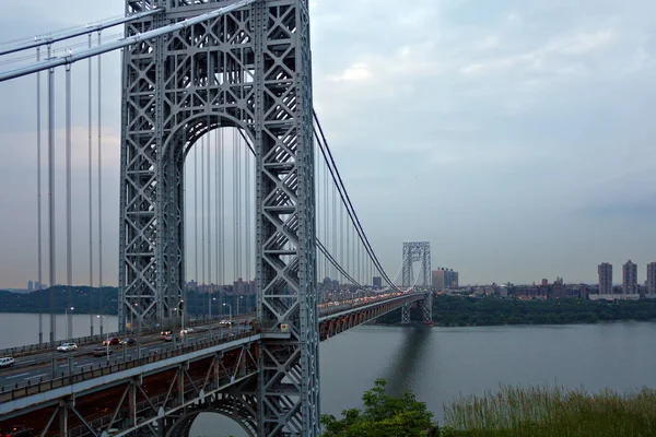 Una Amplia Vista Del Puente George Washington Entre Nueva Jersey — Foto de Stock