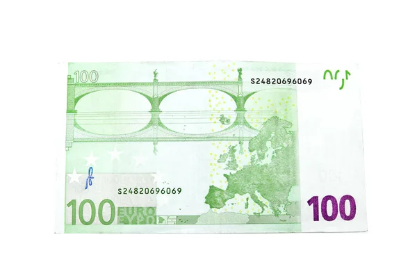 One Hundred Euro Banknote White Background — Stock Photo, Image