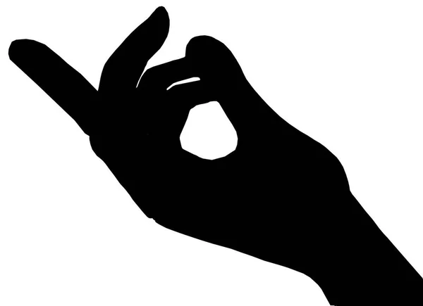 Zwarte Wenkende Hand Geïsoleerd Witte Achtergrond — Stockfoto