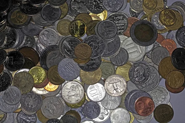 Старі Міжнародні Монети — стокове фото