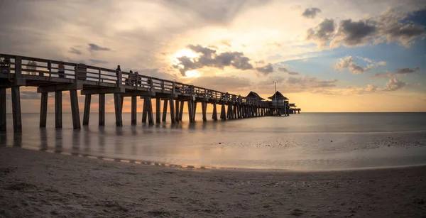 Naples Pier Strand Bei Sonnenuntergang Naples Florida Usa — Stockfoto