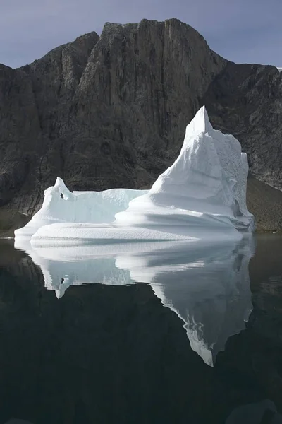 Skjoldungen Island Yakınlarındaki Buzdağının Ayna Görüntüsü Grönland — Stok fotoğraf