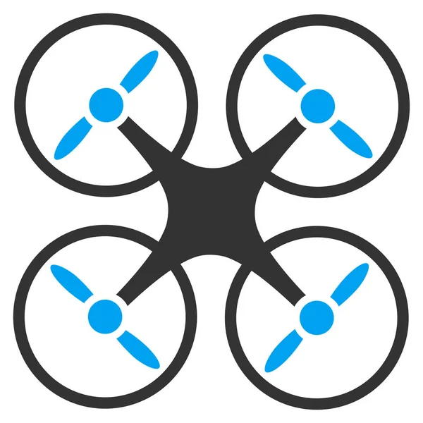 Quadcopter Raszteres Ikonra Stílusa Bicolor Lapos Szimbólum Kék Szürke Színű — Stock Fotó