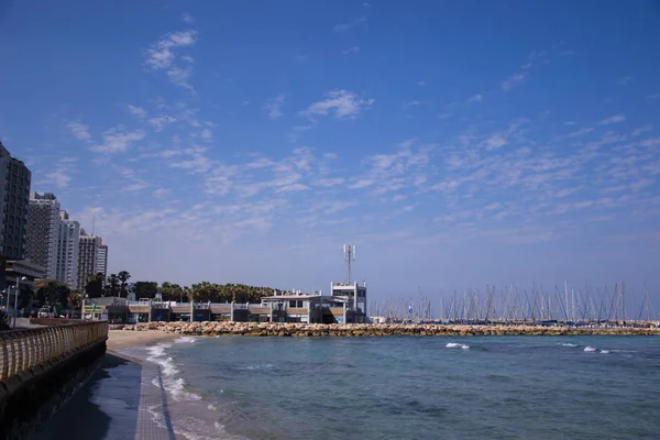 Tel Aviv Beach Hotels Und Meer — Stockfoto