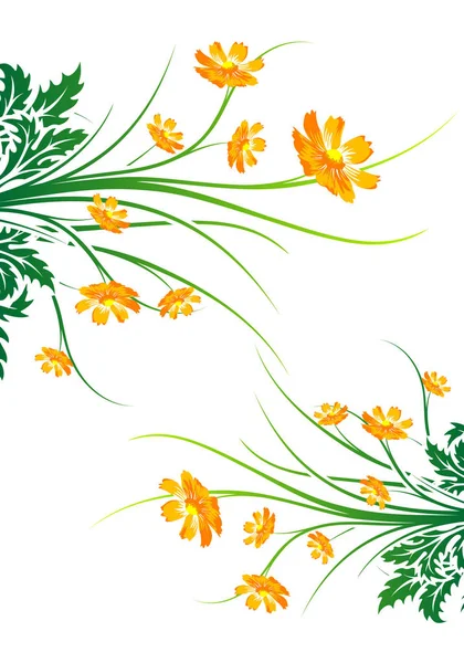 Abstract Painted Background Flowers Vector Illustration — Stock Photo, Image