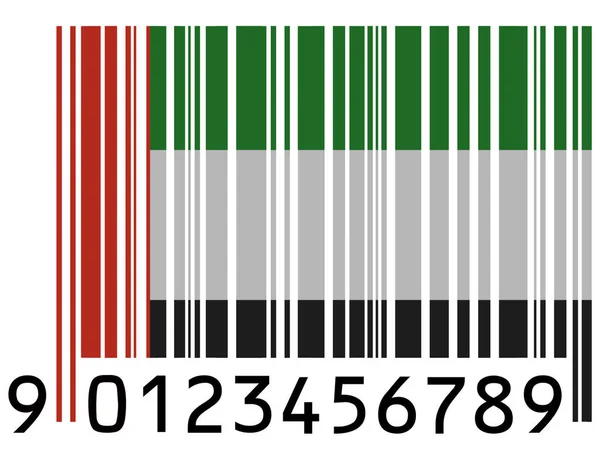 바코드 표면에 그려진 에미리트 — 스톡 사진