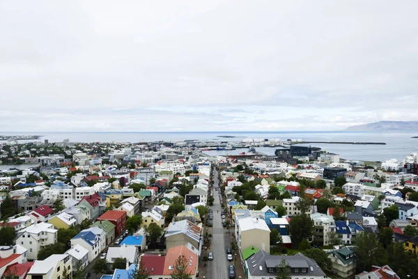 Vista Panorâmica Bela Paisagem Urbana Downtown Reykjavik Islândia — Fotografia de Stock