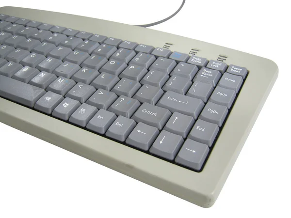 Teclado Elegante Para Computador Fundo Branco — Fotografia de Stock