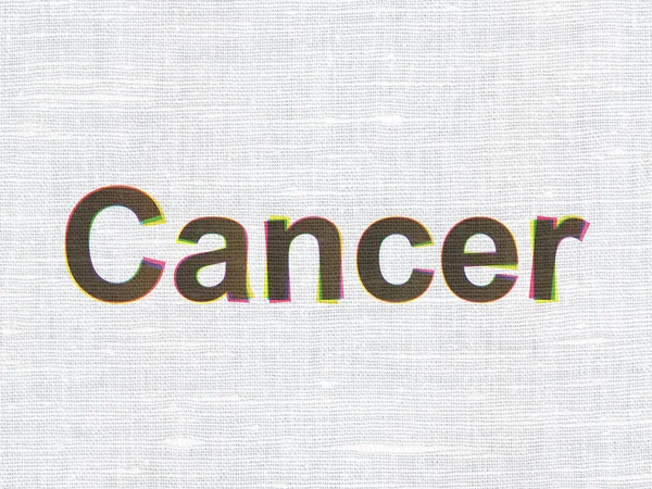 Concetto Salute Cmyk Cancro Tessuto Lino Texture Sfondo — Foto Stock
