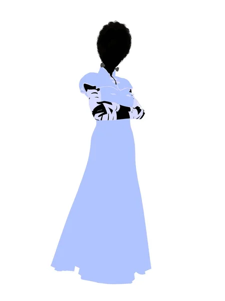 弗兰肯斯坦新娘万圣节剪影插图在白色背景 — 图库照片