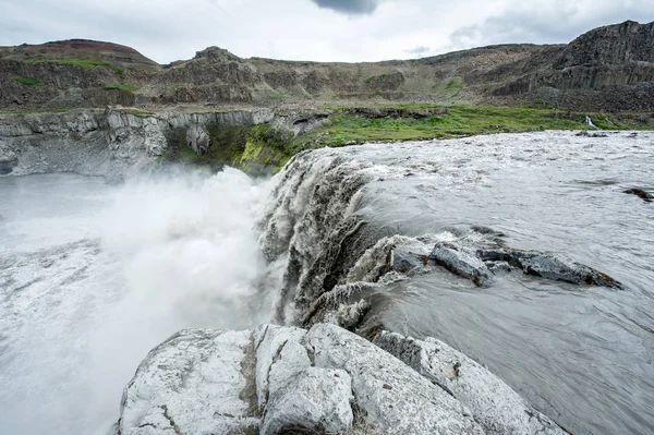 Hafragilsfoss Very Powerful Waterfall Iceland Far Its Bigger Brother Dettifoss — Stock Photo, Image