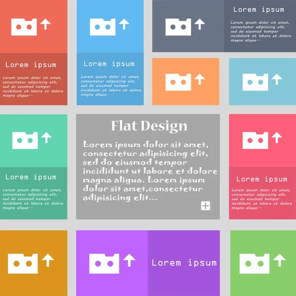 Sinal Ícone Cassete Áudio Conjunto Botões Multicoloridos Com Espaço Para — Fotografia de Stock