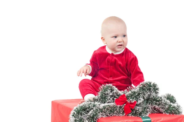 Estudio Disparo Lindo Bebé Navidad —  Fotos de Stock