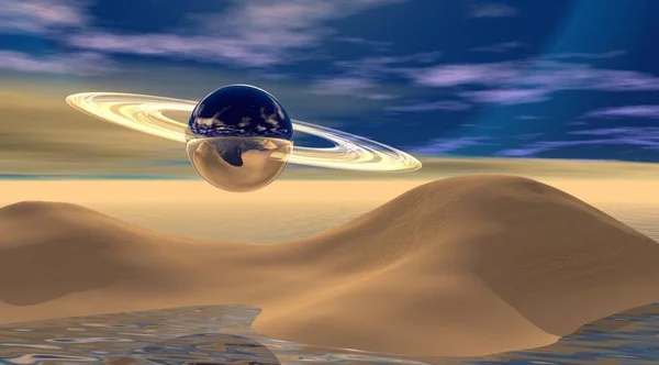 Nahaufnahme Von Wüste Und Saturnp — Stockfoto