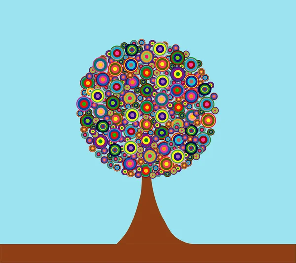 Ilustrace Barevného Stromu Barevným Uměním — Stock fotografie
