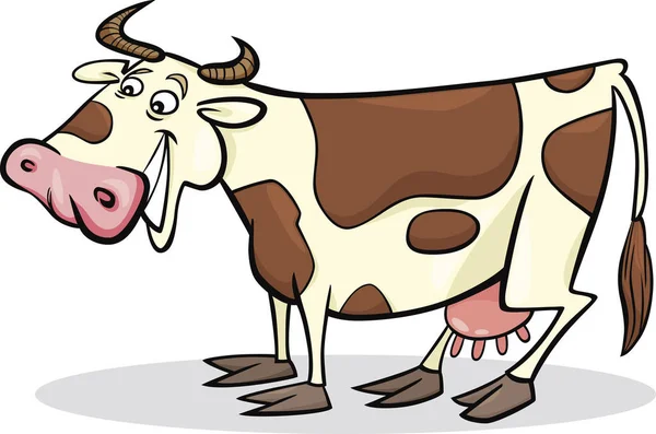 Ilustración Humorística Dibujos Animados Vaca Granja Divertida — Foto de Stock