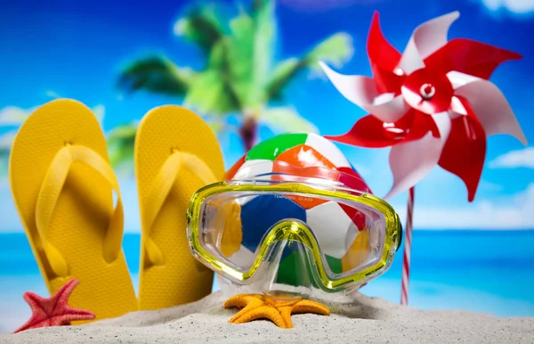 해변용 장난감 선명한 컬러풀한 분위기 — 스톡 사진