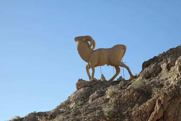 Monumento Ovejas Sahara Chebika Tunisia — Foto de Stock