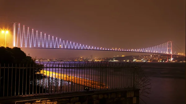 Bogazici Kpr Pont Dessus Bosphore Istanbul Qui Relie Europe Asie — Photo