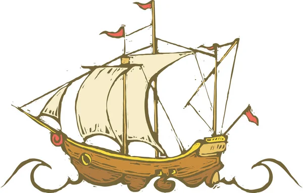 Sailing ship or Pirate ship on the high seas.