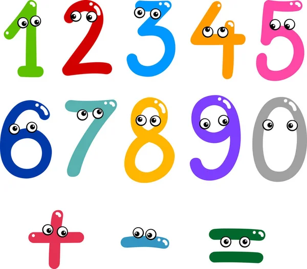Ilustración Números Cero Nueve Símbolos Matemáticos —  Fotos de Stock