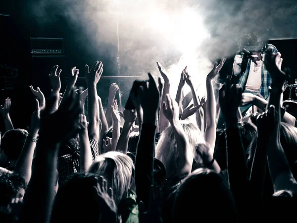 Concert Crowd Hands Toned — Stock Photo, Image