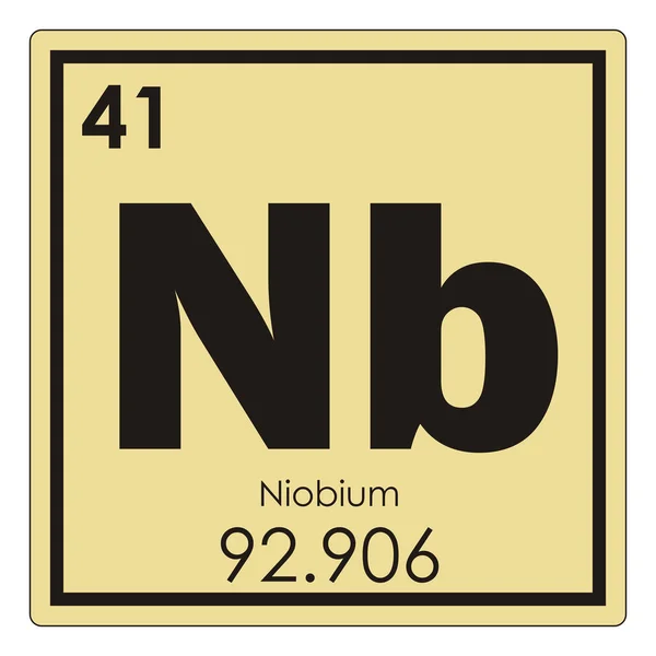 Niob Chemického Prvku Periodické Tabulky Věda Symbol — Stock fotografie