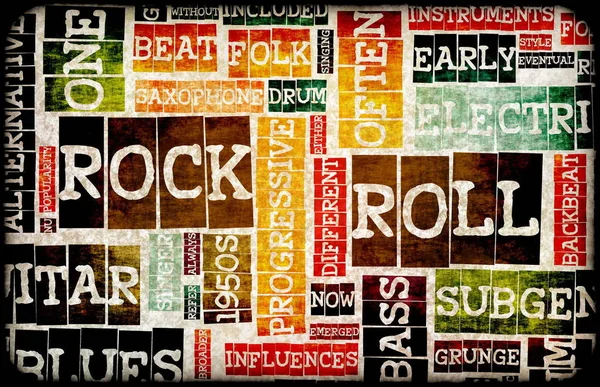Rock Roll Muziek Poster Kunst Als Achtergrond — Stockfoto