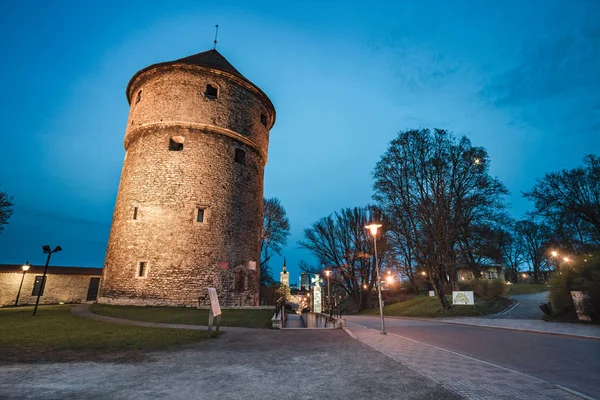 Tallin Old Town Torres Medievales Parte Muralla Defensiva Ciudad Estonia — Foto de Stock