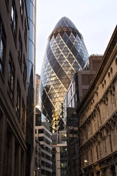 Gherkin Londra Mary Axe Den Görüntülendi — Stok fotoğraf