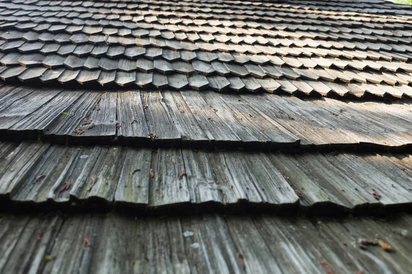 Oude Houten Dakpannen Houten Oppervlaktestructuur — Stockfoto