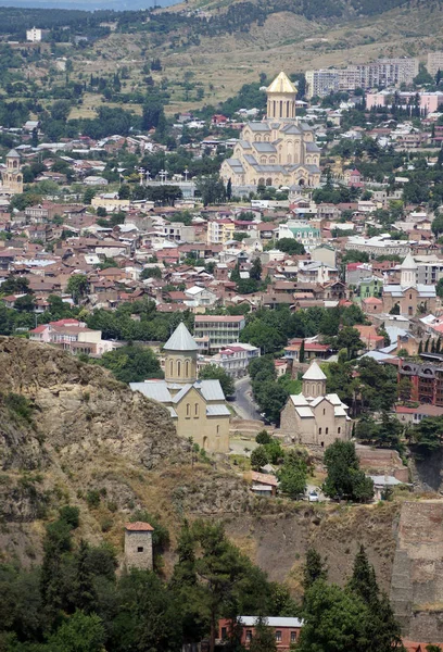 Castello Medievale Narikala Tbilisi Panoramica Della Città Repubblica Georgia Regione — Foto Stock