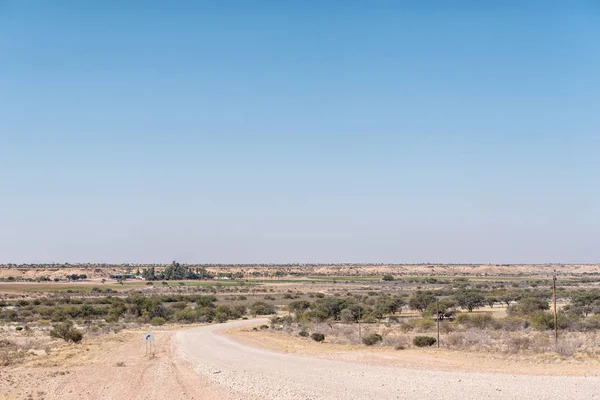 Paisaje Agrícola Junto Seco Río Auob Carretera C15 Entre Stampriet — Foto de Stock