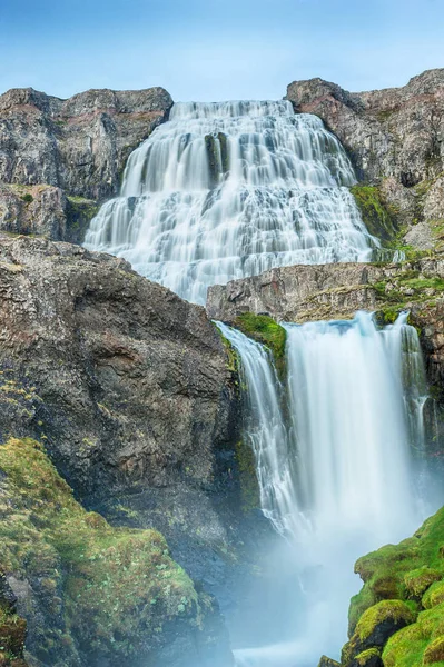 Dynjandi Найвідоміших Водоспаду Західній Фіорди Один Найгарніших Водоспадів Цілому Ісландії — стокове фото