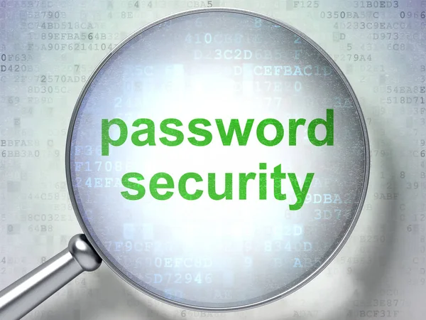 Concepto Privacidad Lupa Óptica Con Palabras Password Security Digital Background —  Fotos de Stock