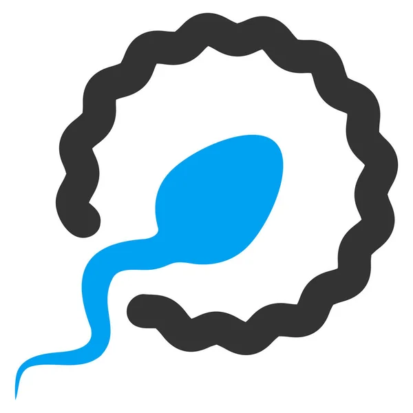 Ícone Raster Penetração Esperma Estilo Bicolor Símbolo Plano Cores Azul — Fotografia de Stock