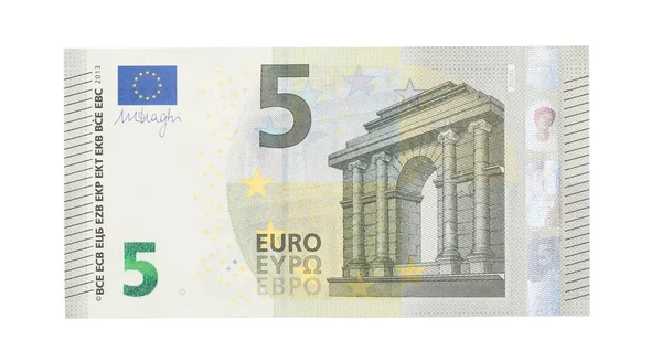 Close Uma Nota Bancária Euros Isolada — Fotografia de Stock