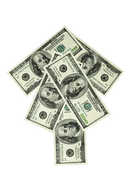 Американські Гроші Долари Ізольовані Білому — стокове фото