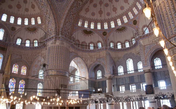 Intérieur Mosquée Sultan Ahmet Été Construit Entre 1609 1616 — Photo