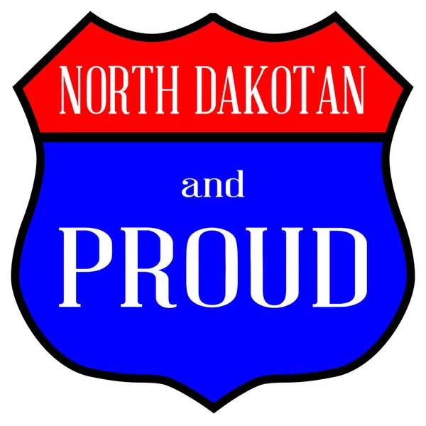 Маршрут Стиль Дорожного Знака Легендой Северная Дакотана Гордый — стоковое фото