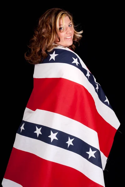 Una Adorable Mujer Americana Sonriendo — Foto de Stock