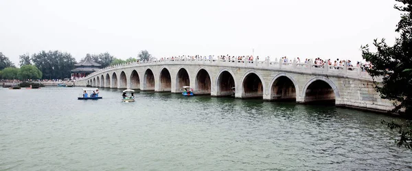 Ponte Leão Arcos Famosa Palácio Verão Perto Pequim China — Fotografia de Stock