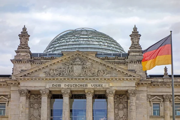 Berlín Alemania Octubre 2013 Edificio Del Reichstag Alemán Detalle Vista — Foto de Stock