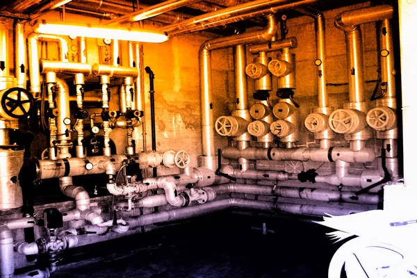 Industrial Indoors View Building Boiler Room — Stock Photo, Image