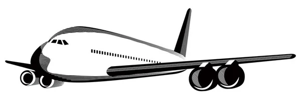 Illusztráció Kereskedelmi Jet Plane Utasszállító Repülőgép Repülés Repülő Elszigetelt Háttér — Stock Fotó