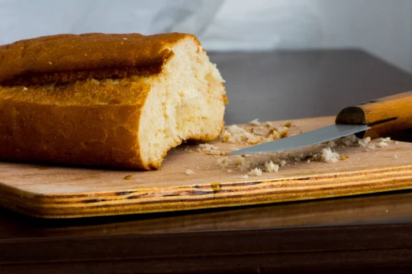 Кусок Хлеба Нарезанный Прекрасного Завтрака — стоковое фото