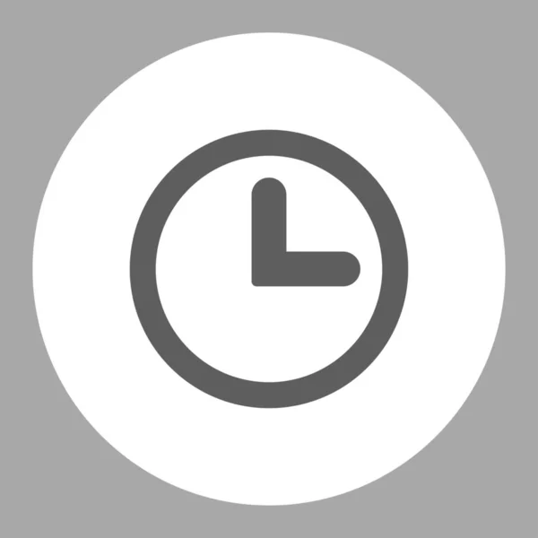 Ícone Relógio Este Botão Plano Redondo Desenhado Com Cores Cinza — Fotografia de Stock